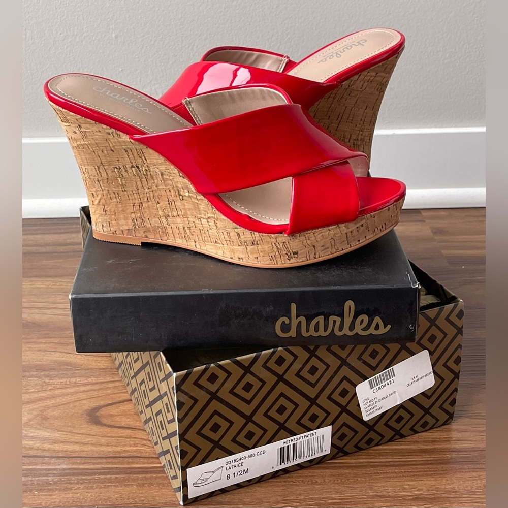 New Authentic Charles By Charles David Red Latric… - image 5